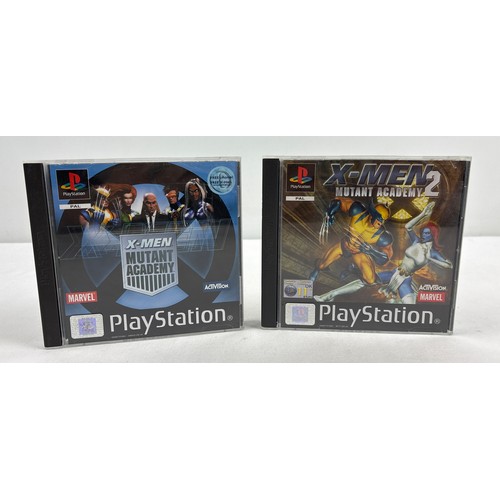 11 - 2 cased games for Sony Playstation 1 PS1 - X-Men: Mutant Academy 1 & 2, from Marvel & Activision. Bo... 