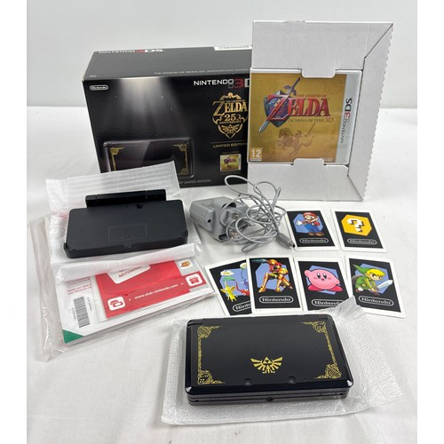16 - A Nintendo 3DS The Legend Of Zelda 25th Anniversary Ltd Edition edition box set. Console in black wi... 