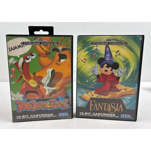 18 - 2 Sega Mega Drive cased game cartridges, Toe Jam & Earl (with manual) together with Fantasia.
