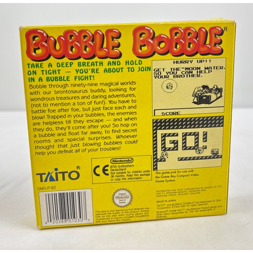 37 - Nintendo Game Boy game cartridge Bubble Bobble, with box, instruction manual and cartridge case.