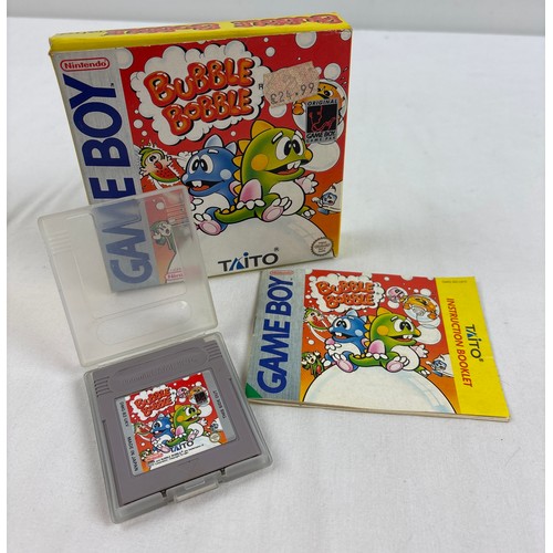 37 - Nintendo Game Boy game cartridge Bubble Bobble, with box, instruction manual and cartridge case.