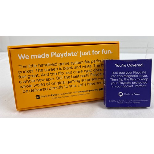 34 - Playdate - pocket-sized yellow handheld video game console by Panic Inc in collaboration with Teenag... 