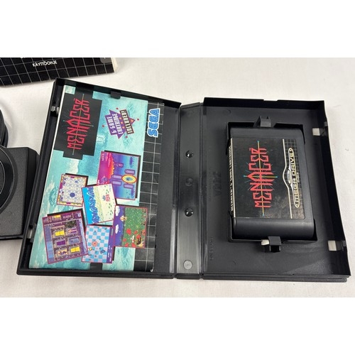 14 - Sega Mega Drive Menacer infrared receiver, instruction manual and cased game cartridge (no gun). Gam... 