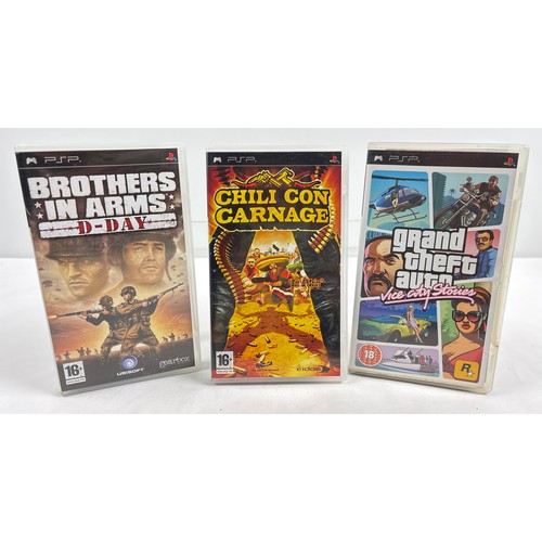 17 - 3 cased PSP Playstation Portable game discs with manuals. Grand Theft Auto: Vice City Stories - come... 