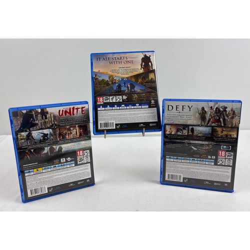 31 - 3 cased Assassin's Creed games for PlayStation 4, all with manuals. Assassin's Creed Origins, Assass... 