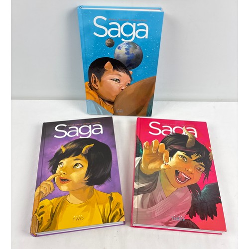 113 - Saga - hardcover graphic novel Books 1 - 3 from Image Comics. Written by Brian K. Vaughan and illust... 