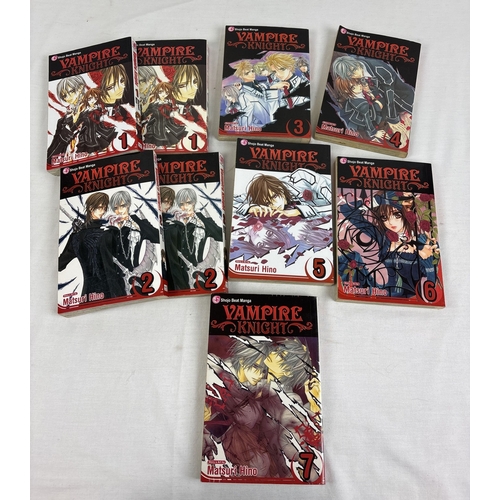 148 - Vampire Knights Manga collections volumes 1-7, with extra copy of volume 1 and 2. Some yellowing to ... 