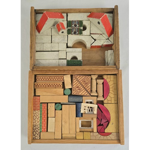 165 - A collection of vintage wooden toys together with a boxed 1950's Mitzi Pelham puppet. Wooden toys in... 
