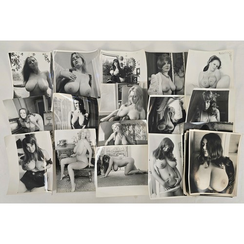 14 - A collection of 30 assorted vintage black & white professional glamour photographs, of larger breast... 