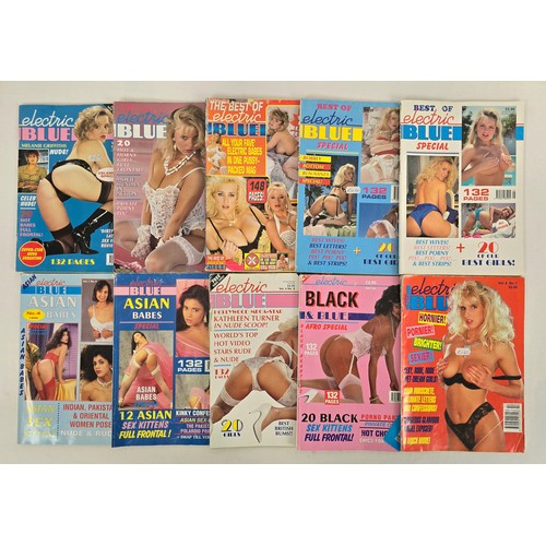22 - 10 assorted 1990's issues of Electric Blue, adult erotic magazine to include The Best Of, Asian Babe... 
