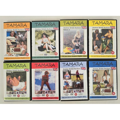 32 - 8 assorted Amateur British Hardcore adult erotic DVD's from Tamara, in plastic snap cases.