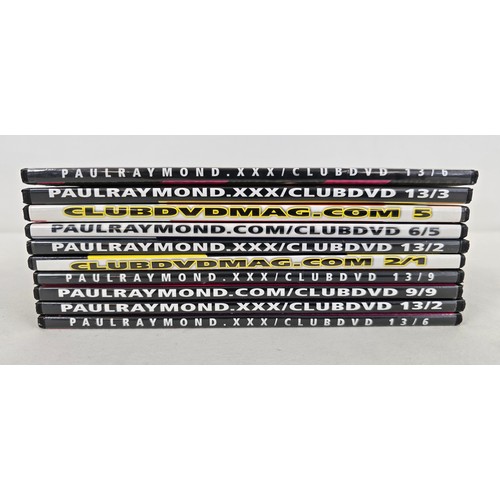 33 - 10 assorted adult erotic DVD's from Paul Raymond's Club DVD, in plastic snap cases.