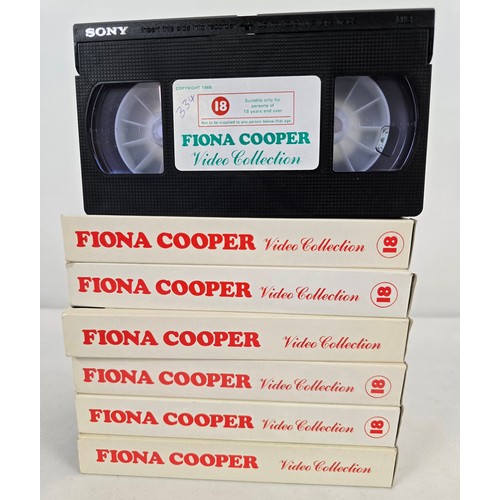 52 - 6 assorted Fiona Cooper adult erotic VHS tapes in printed card sleeves , marked with hand written ca... 