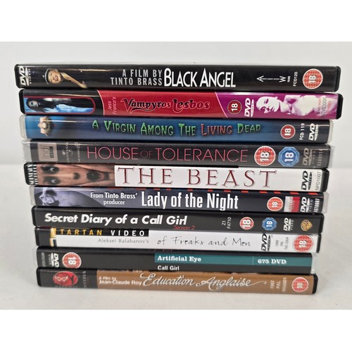 54 - 10 assorted adult 18 certificate DVD's in snap cases, to include films from Tinto Brass. House of To... 