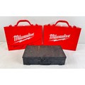 2 Metal Milwaukee tool fixings cases, together with a vintage black ...