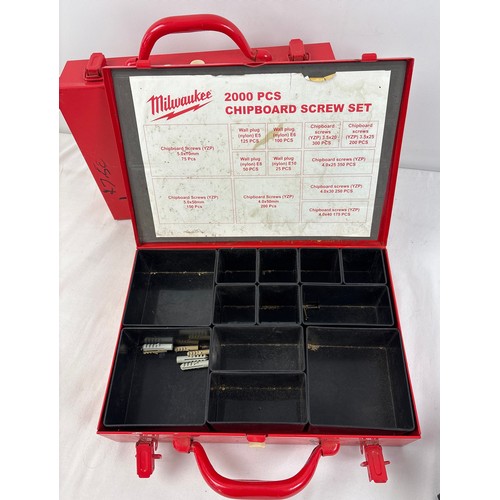 2 Metal Milwaukee tool fixings cases, together with a vintage black ...