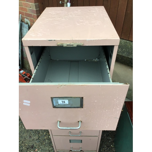 16 - 4 DRAWER METAL FILING CABINET