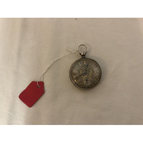 261 - SILVER POCKET WATCH WITH GILT METAL DIAL