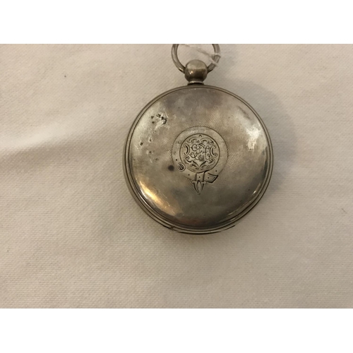 261 - SILVER POCKET WATCH WITH GILT METAL DIAL