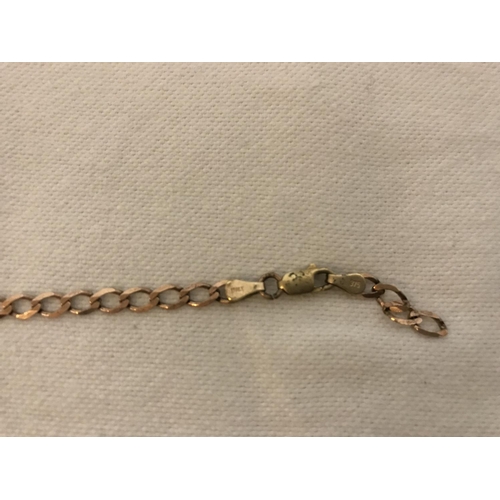 264 - 9CT GOLD CURB LINK BRACELET A/F