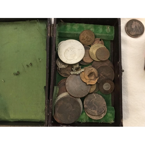 265 - TIN OF COLLECTABLES TO INCLUDE A RONSON CIGARETTE LIGHTER, CUTLERY, ANTIQUE BOOK ETC
