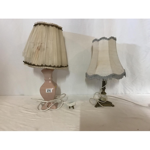 270 - 2 ELECTRIC TABLE LAMPS