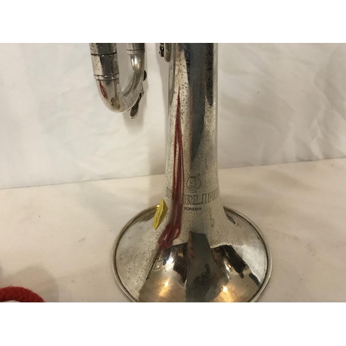 271 - PLATED STERLING TRUMPET WITH LANYARD