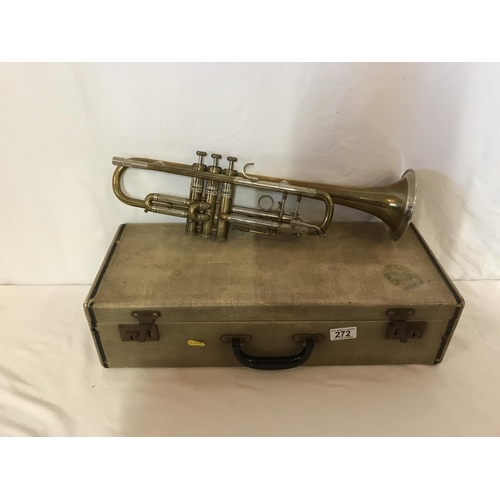 272 - STERLING BRASS LONDON MADE TRUMPET IN CARRY CASE