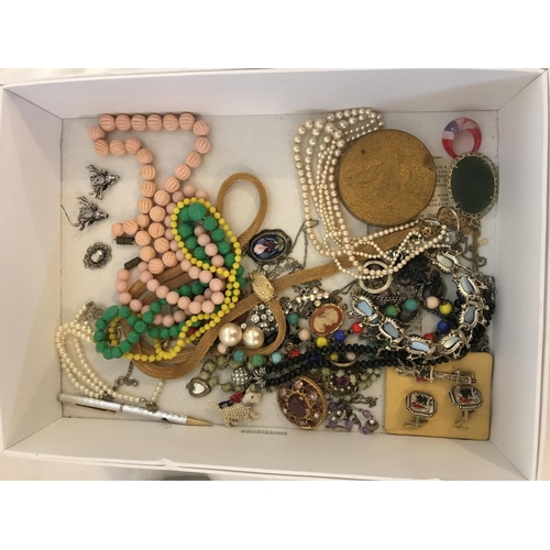 277 - BOX OF COSTUME JEWELLERY