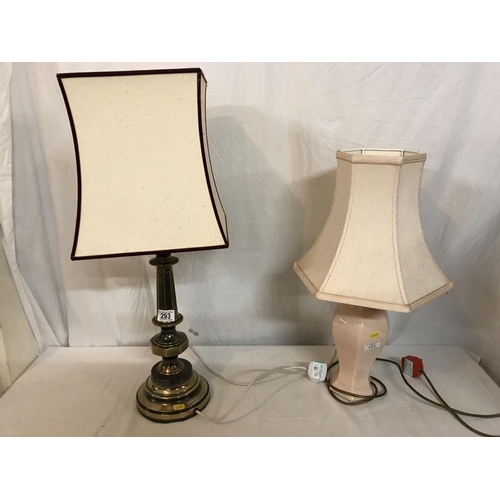 293 - 2 ELECTRIC TABLE LAMPS