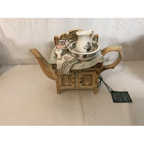 294 - 3 PORT MERION DECORATIVE TEA POTS