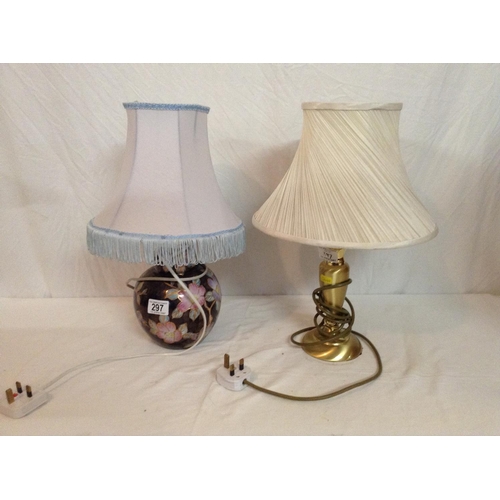 297 - 2 ELECTRIC TABLE LAMPS