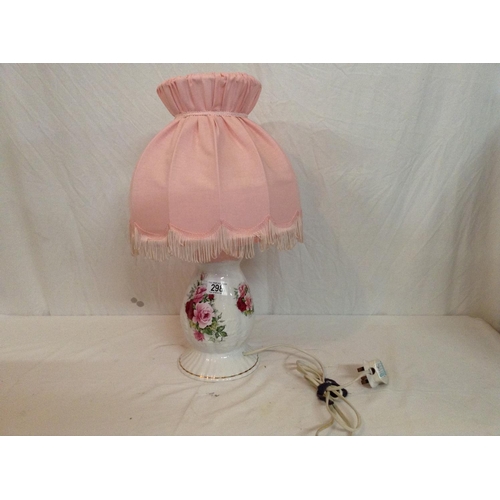 298 - ROSE DECORATED TABLE LAMP