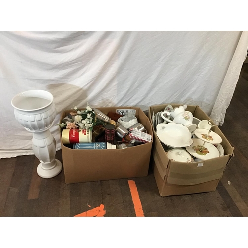 361 - 3 BOXES OF CHINA, GLASS, PYREX WARE ETC
