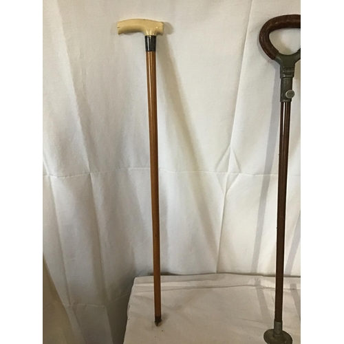 79 - QTY OF WALKING CANES & SHOOTING STICK ETC