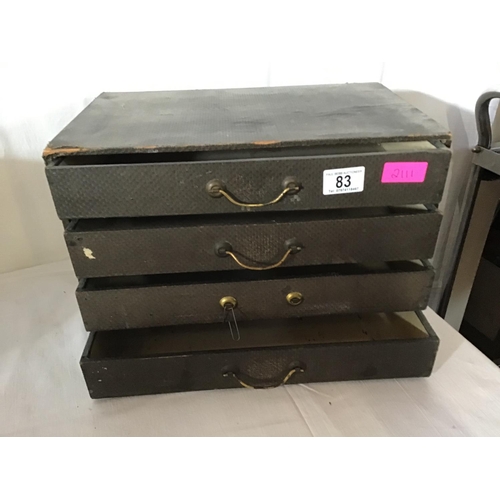 83 - 2 VINTAGE OFFICE DESKTOP STATIONARY DRAWERS (1 HANDLE MISSING)