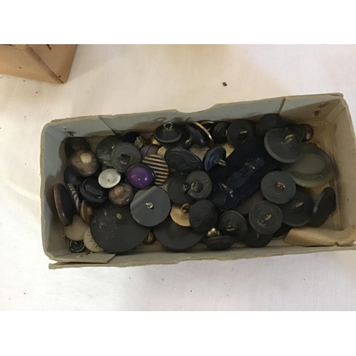 104 - COLLECTION OF BUTTONS, BUCKLES ETC