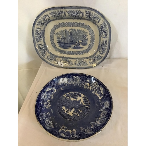 106 - LARGE QTY OF VICTORIAN AND LATER BLUE & WHITE PATTERNED CERAMICS