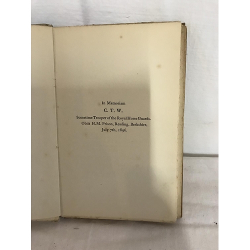 119 - BOOK OF THE BALLAD OF READING GAOL - (BY OSCAR WILDE) PUBLISHED BY LEONARD SMITHERS MDCCCXCIX