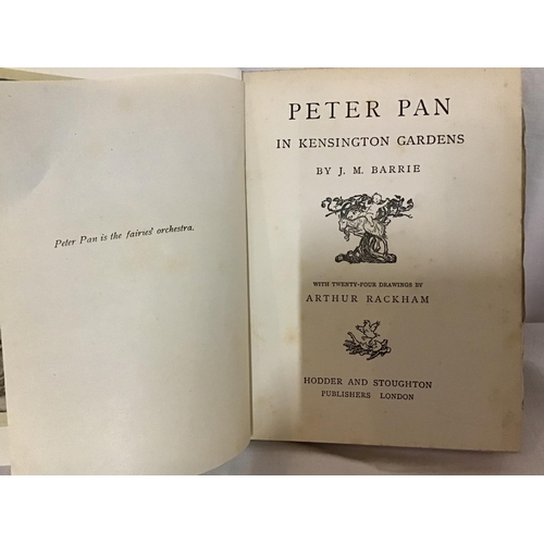 126 - BOOK - PETER PAN IN KENSINGTON GARDENS BY J. M BARRIE - ILLUSTRATED BY ARTHUR RACKHAM GREEN BOOK WIT... 