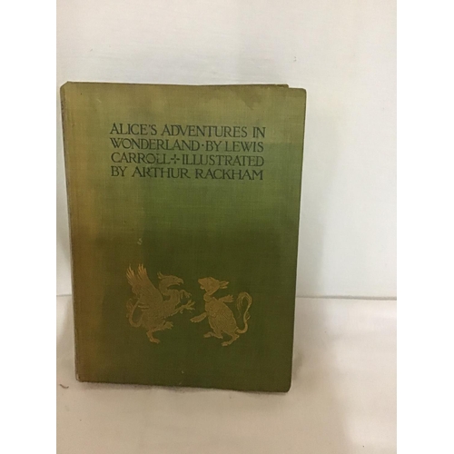 128 - BOOK - ALICE'S ADVENTURES IN WONDERLAND BY LEWIS CARROLL - ILLUSTRATED BY ARTHUR RACKHAM - WITH A PO... 