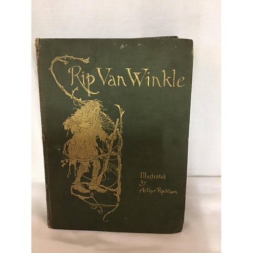 129 - BOOK - RIP VAN WINKLE - BY WASHINGTON IRVINE WITH DRAWINGS FROM ARTHUR RACKHAM - PUBLISHED BY HEINEM... 