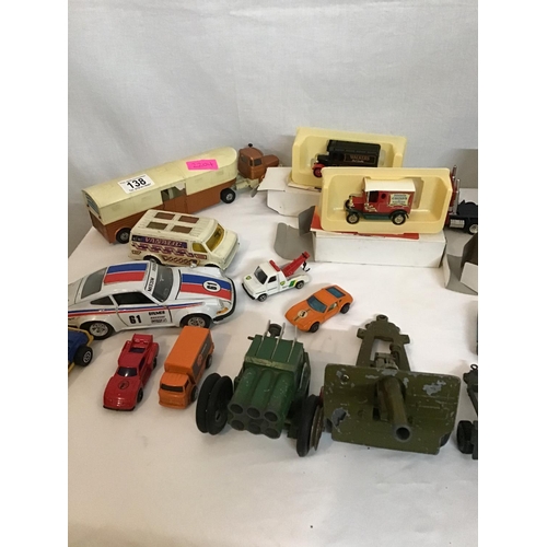 138 - QTY OF TOY CARS - CORGI ETC