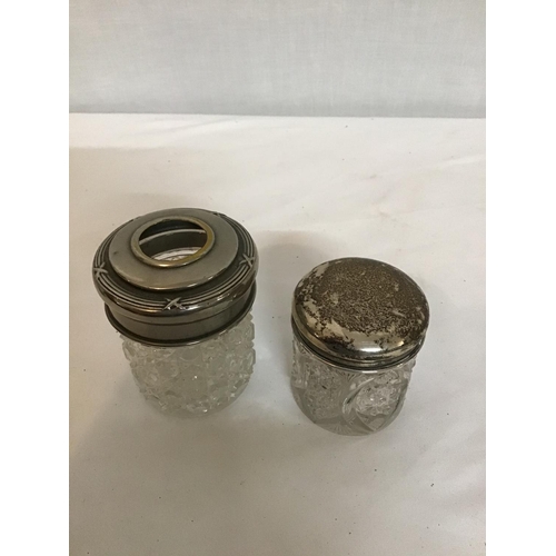 149 - QTY OF HM SILVER ITEMS TO INCLUDE DRESSING TABLE JARS, SCENT BOTTLE ETC