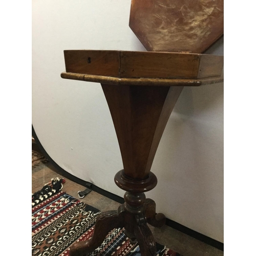 239 - VICTORIAN MAHOGANY TRUMPET SEWING TABLE - A/F