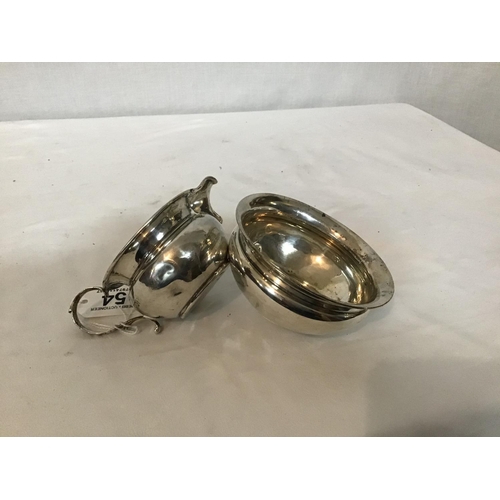 154 - HALLMARK SILVER SUGAR BOWL AND CREAM JUG
WEIGHS 139 GR