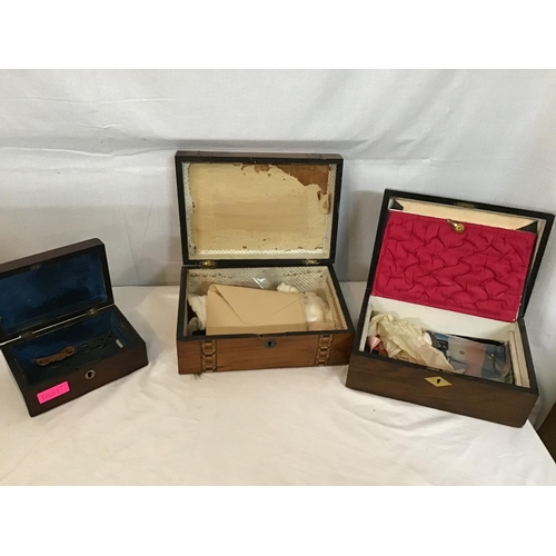 196 - 3 VICTORIAN JEWELLRY BOXES