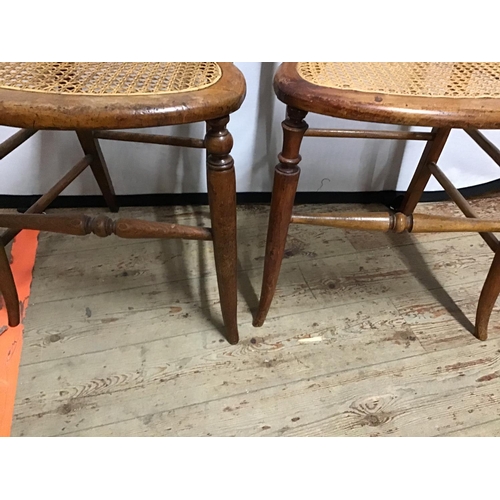 227 - 2 VICTORIAN MAHOGANY BEDROOM CHAIRS WITH WOVEN SEATS