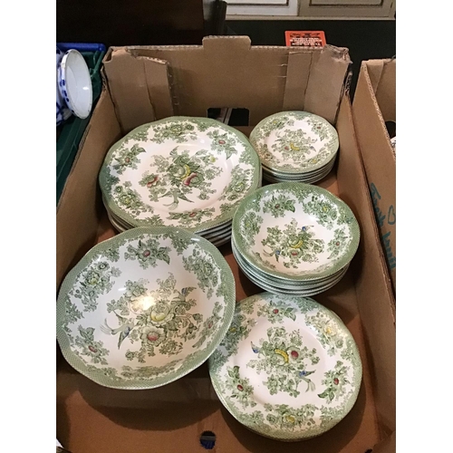 231 - 3 BOXES OF CHINA TO INCLUDE ENOCH WEDGEWOOD PART DINNER SERVICE