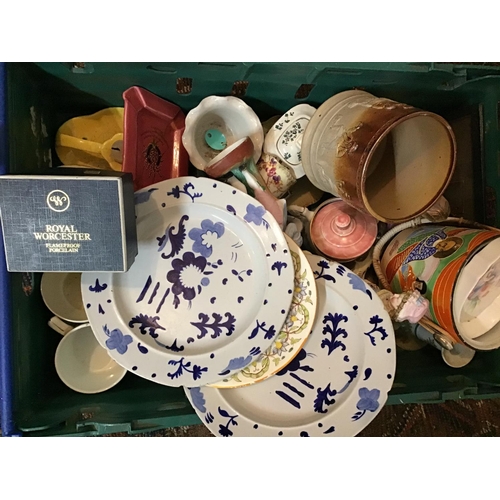 233 - CRATE OF VICTORIAN AND LATER CHINA TO INCLUDE COALPORT, WADE HEATH ETC